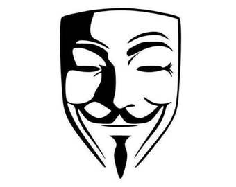 V for Vendetta Mask Vinyl Decal, V for Vendetta Decal, V for Vendetta, Car Decal, Vinyl Decal, Vinyl Sticker, Laptop Decal, Yeti Decal