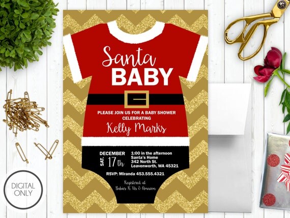 Christmas Themed Baby Shower Invitations 2