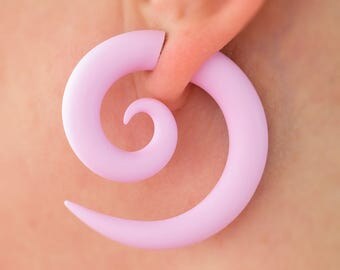 Spiral Plugs, Fake Gauges, Fake Plugs, Ear Gauges, Spiral Gauges, Kawaii Earring, Pastel Fake Ear Plug, Cute Gauges, Girly Plug, Faux Gauges