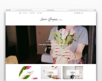 Lucie Grasso - Wordpress theme-Wordpress template- Photography template - Responsive WordPress Theme - wordpress blog theme - Fashion blog