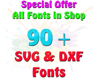 SVG Fonts for SVG Files Cutting Cricut Bundle Monogram Designs - SVG Files for Silhouette - Instant Download