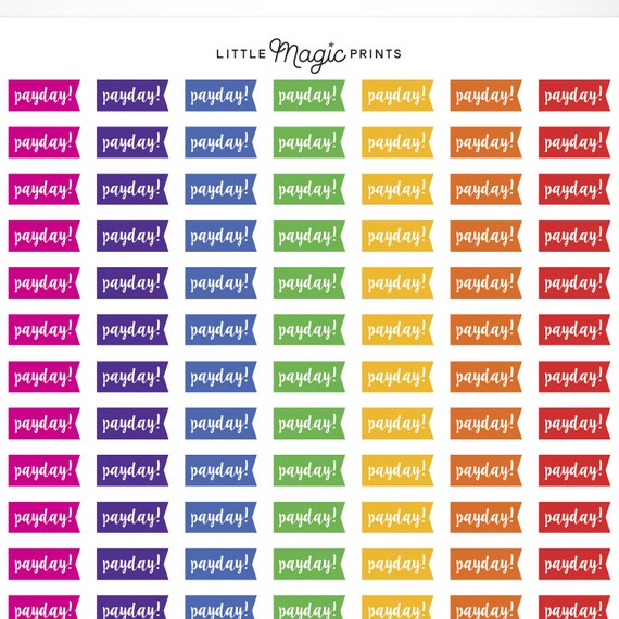 Printable Planner Stickers, Printable Pay Day Flag Erin Condren Planner ...