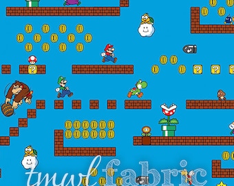 Woven Fabric - Nintendo Super Mario Game Scenes - Fat Quarter Yard +