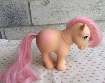 Vintage Hasbro My Little Pony Peachy, Mlp1 Peachy, Peachy MLP, My Little Pony G1, pink hair MLP, MLP G1
