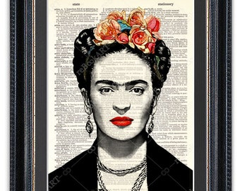 Frida Kahlo, Dictionary Art Print, Frida Kahlo Print, Frida Kahlo Decor, Frida Kahlo Poster
