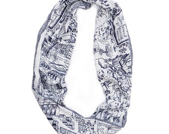 Harry Potter Scarf Hogwarts Maps - Classic White