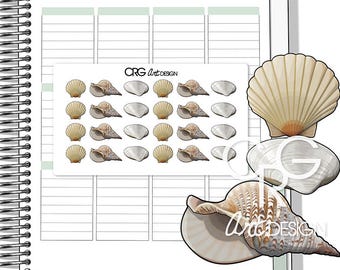 Sea Shells Stickers | Planner Erin Condren Plum Planner Filofax Sticker