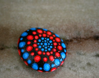 Comic Book Superhero, Painted Rock, Superman, Marvel Comics Gift, Red Stone, Dot Painting, Blue Rock, Bookshelf Decor, Office Paperweight