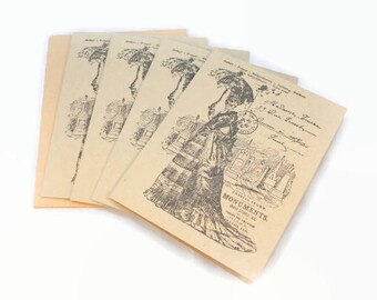 Halloween Cards, Skeleton, Graveyard, Victorian, Gothic, Note Card Set, Spooky Halloween Cards, Halloween Greeting, Blank Note Cards