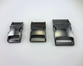 2-4pcs - Gun Metal Side Release Buckles for your Paracord Needs