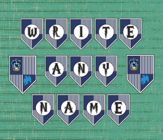Items similar to Ravenclaw Printable Birthday Banner, Harry Potter, Ravenclaw Colours, Hogwarts ...