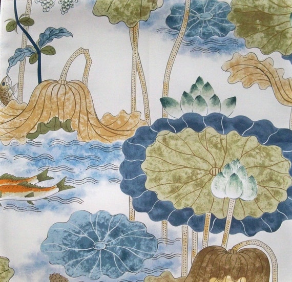 COWTAN & TOUT Treasure Flower Birds Fish Cotton Fabric 5 Yards