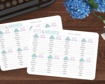 WOD15- Step counter stickers, pedometer tracker, kawaii step stickers, kawaii workout, kawaii step tracker stickers, kawaii stickers