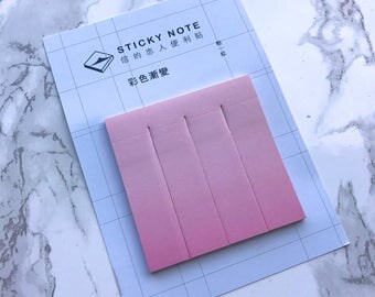 Pink Ombre Tear Off Sticky Note Marker Tabs / Memo Pad