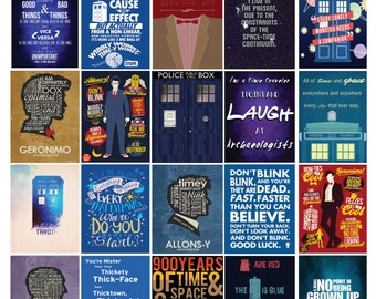 Doctor Who Planner Quote Set /Erin Condren Planner/ Me & My Big Ideas Planner/Scrapbooking