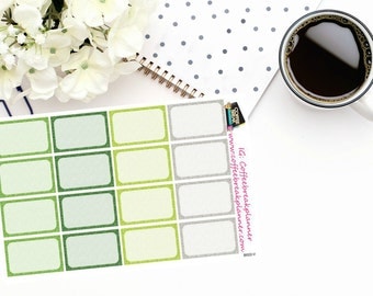 Planner Stickers|Printed Glitter Texture Half Boxes|St. Patrick's Day Green|Green Half Boxes|For use in various planners and journals|B022V