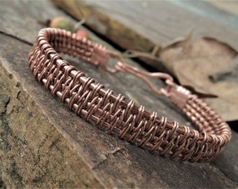 Rustic Copper Bracelet Wire wrapped copper bracelet
