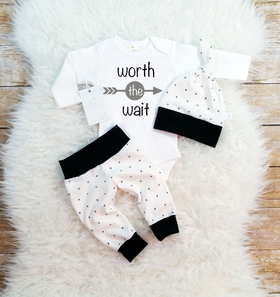 Worth the Wait Outfit Take Home Baby Boy Outfit Newborn Baby