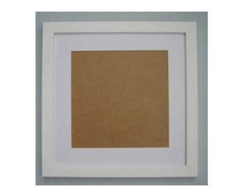 A 14 x 14 inch white picture frame