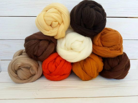 1.80 oz Chunky yarn samples,Merino Wool, Felt, Wool Roving, Top Roving