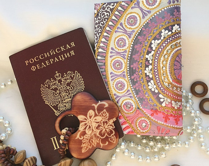 Vegan passport cover, passport holder, passport cover, passport wallet, cute passport holder, mandala, personalised passport cover, designer