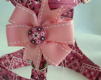 Pink Bandana Small Dog Harness