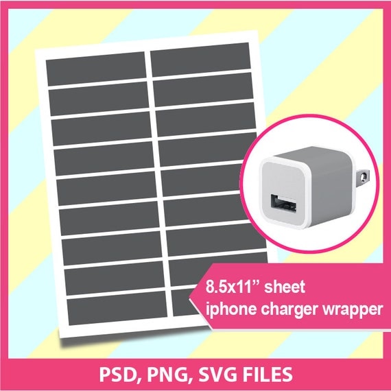 Download iPhone Charger Wrap Template PSD PNG and SVG Formats