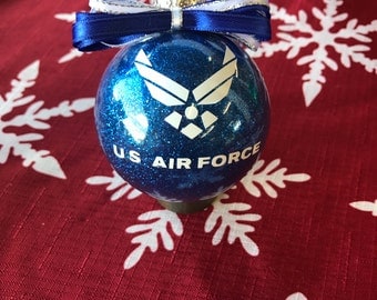 Air Force Ornament, US Air force, military ornament, Air Force Gift, Air Force support, Air Force wife, air force mom, air force family,