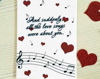 Music Notes Valentine's Day Card