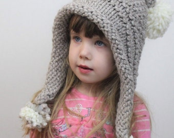 Knitting pattern, Patron de tricot –Eva Bonnet Pixie Beanie Hat Beret (12/18 month - Toddler - Child – Teen- Adult sizes)