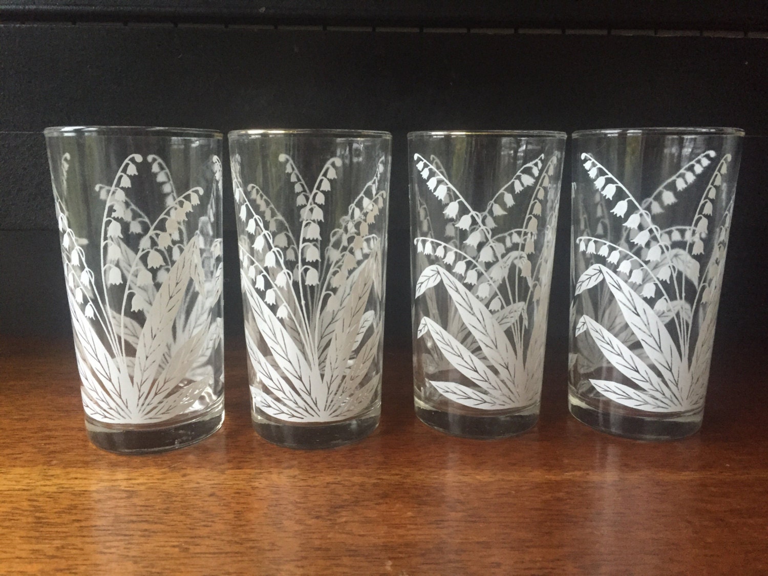 Lily of the Valley Glass Tumblers Glass Co