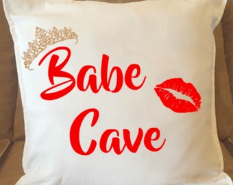 Babe Cave Pillow Cover/Dorm Room/Teens Room/Bedroom Accessories/Trendy