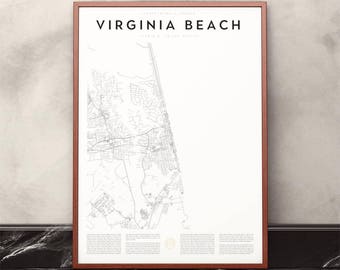 Virginia beach map | Etsy