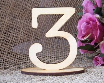 12.5cm Table Number SETS, Wedding,Party,Restaurant or Club Table No's/Timber/Ply/ Wood/Wooden/FREESTANDING by VividLaser-A