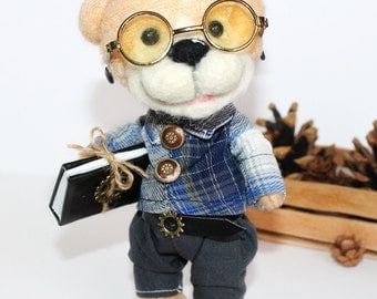 stuffed bear with glasses