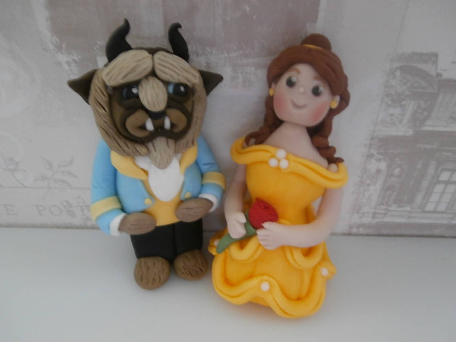 Beauty and the Beast cake topper sugar paste fondant