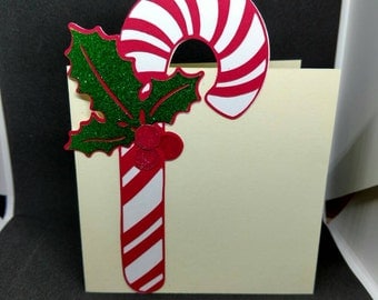 Candy cane cutout Christmas card