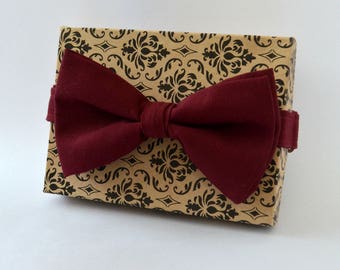 Mulberry Wine Bow Tie, Pocket Square-Wedding Burgundy Bow Ties, Mens Bow Ties/Ties For Men, Boys Bow Ties/Kids Bow Ties