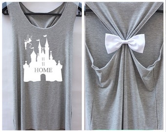 Home Tinkerbell Disney Princess . disney shirt.adorable tank top.Bachelorette party tank.Racer back tank top.cute tank top.bow tank top