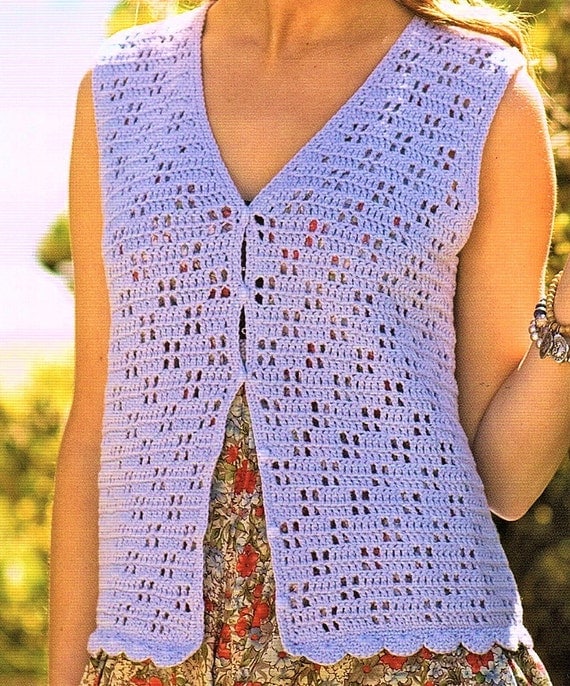 Quick and easy crochet vests kids blue