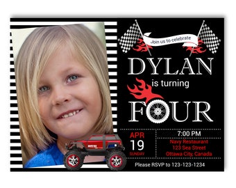 Monster Truck Invitation with photo, Monster Truck Birthday Invitation, Monster Truck Birthday Party Invitation, Jam Invitation, DIY Digital