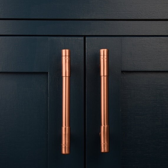 Modern, Copper T Pull Handle. Drawer Pull. Hardware. Kitchen