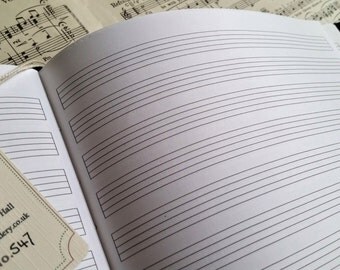 Leather music journal, Musician Gift, Music composition book, Music stave notation book, Musician gift, Composer gift