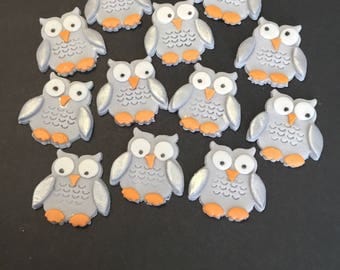 12 Owl cupcake toppers made out of fondant