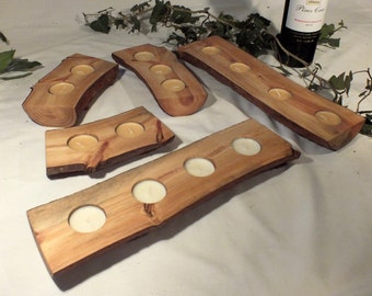 Scots pine tea light holders