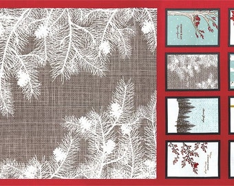 Winter's Lane Fabric Blocks & Crafts PANEL + FREE PATTERN // Moda 100% Cotton Christmas Fabric