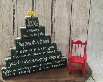 Christmas in Heaven, Christmas in Heaven Poem, Christmas display, Christmas in Heaven display, Christmas in Heaven with chair, Xmas Blocks