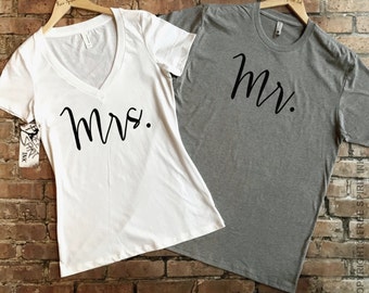 Mr and Mrs Shirts. Couples Shirts. Mr Mrs Shirts. His and Her Shirts. Honeymoon Shirts. Wedding Shirts. Hubby Shirt. Wifey Shirt. Hubby Tee