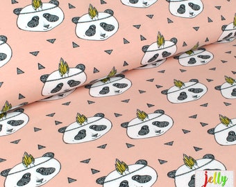 Elvelyckan ORGANIC JERSEY Fabric Gots certified - Panda in Dusty Pink - UK Seller