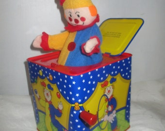 Metal Tin Jack in the Box Jester Clown Design